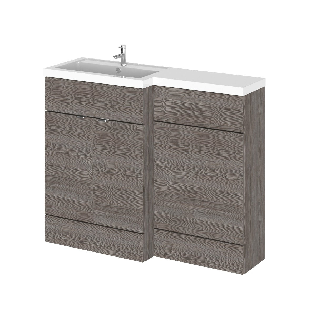 Fairford 1200mm Grey Woodgrain Left Hand Pack
