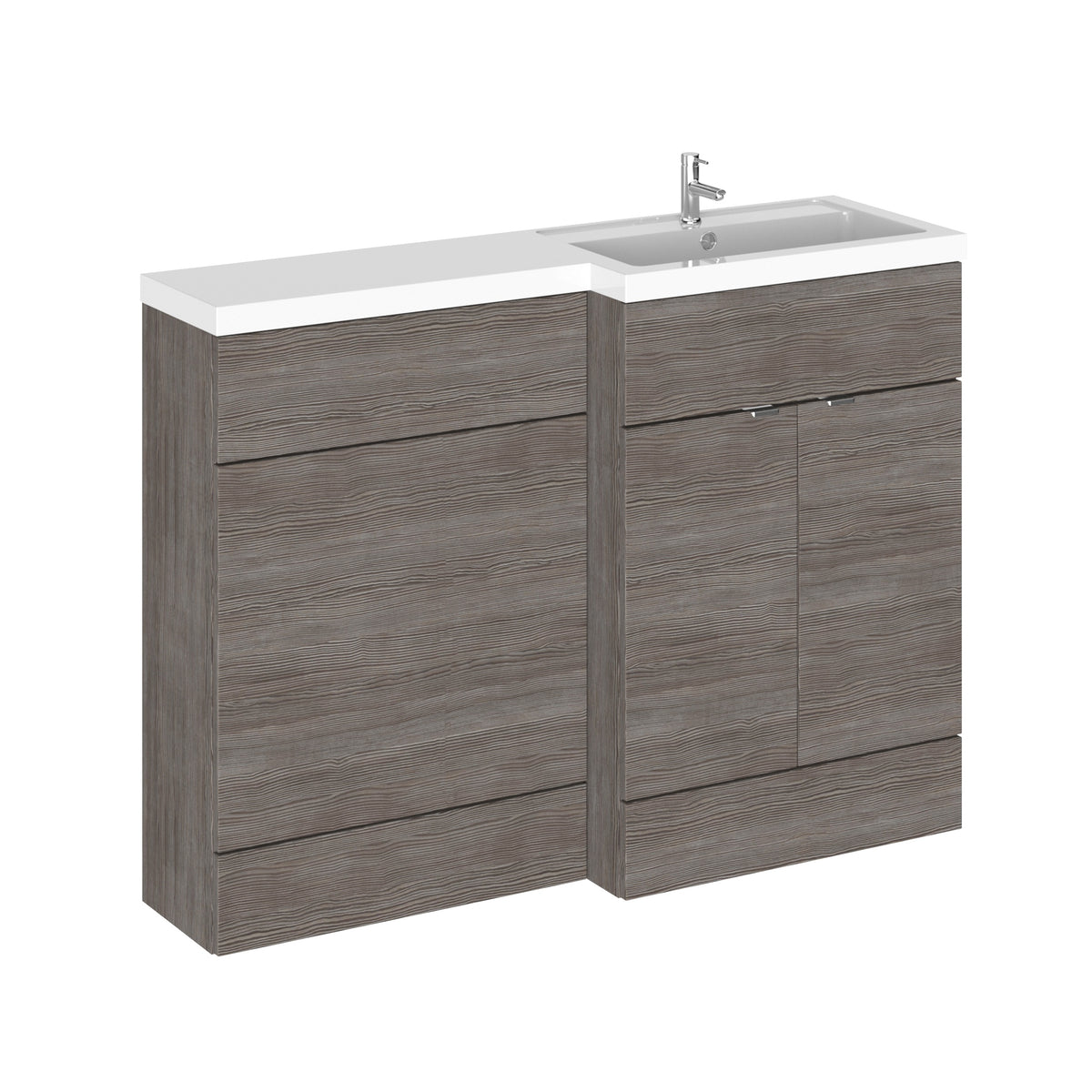 Fairford 1200mm Grey Woodgrain Right Hand Pack