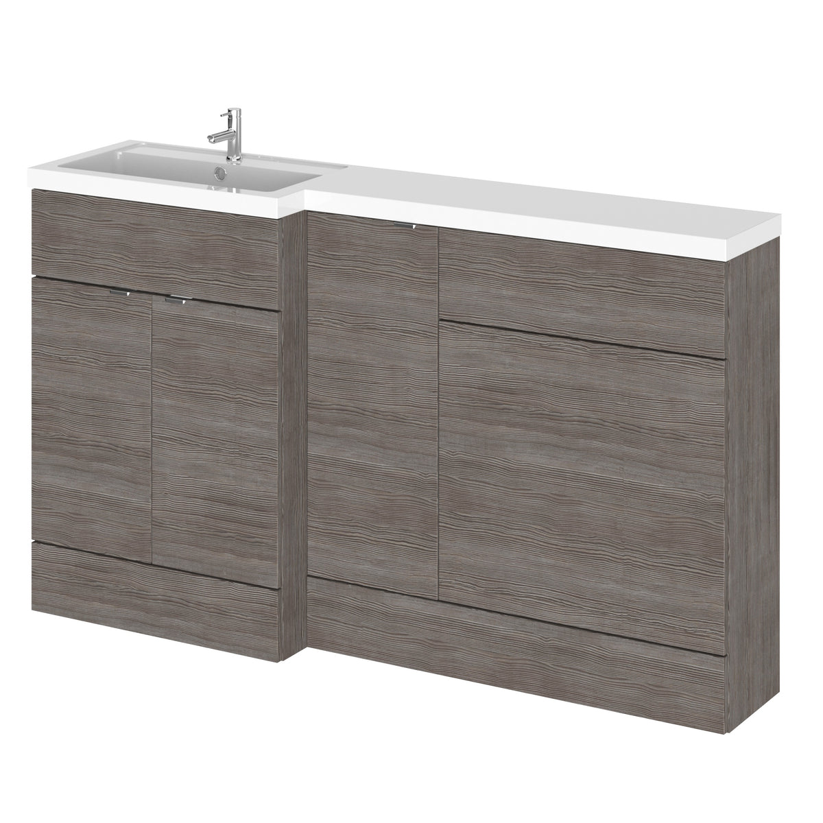 Fairford 1500mm Grey Woodgrain Left Hand Pack