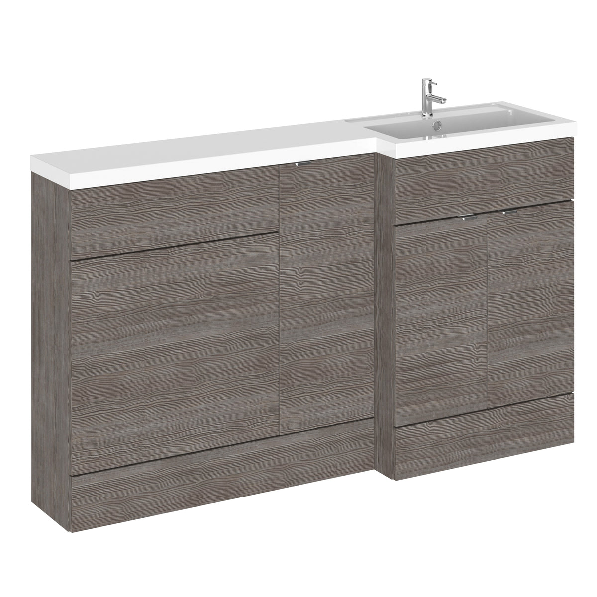Fairford 1500mm Grey Woodgrain Right Hand Pack
