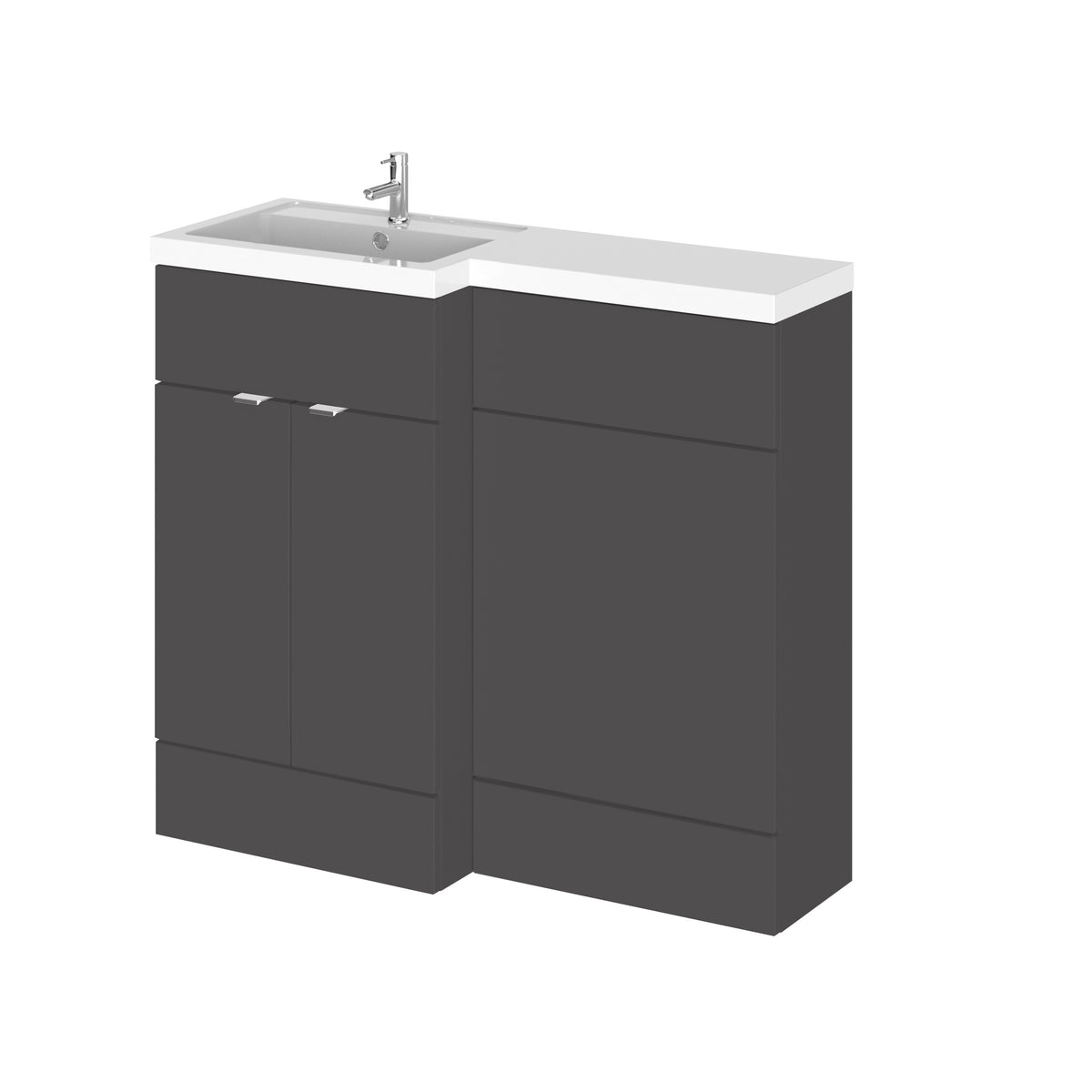 Fairford 1000mm Grey Gloss Left Hand Pack