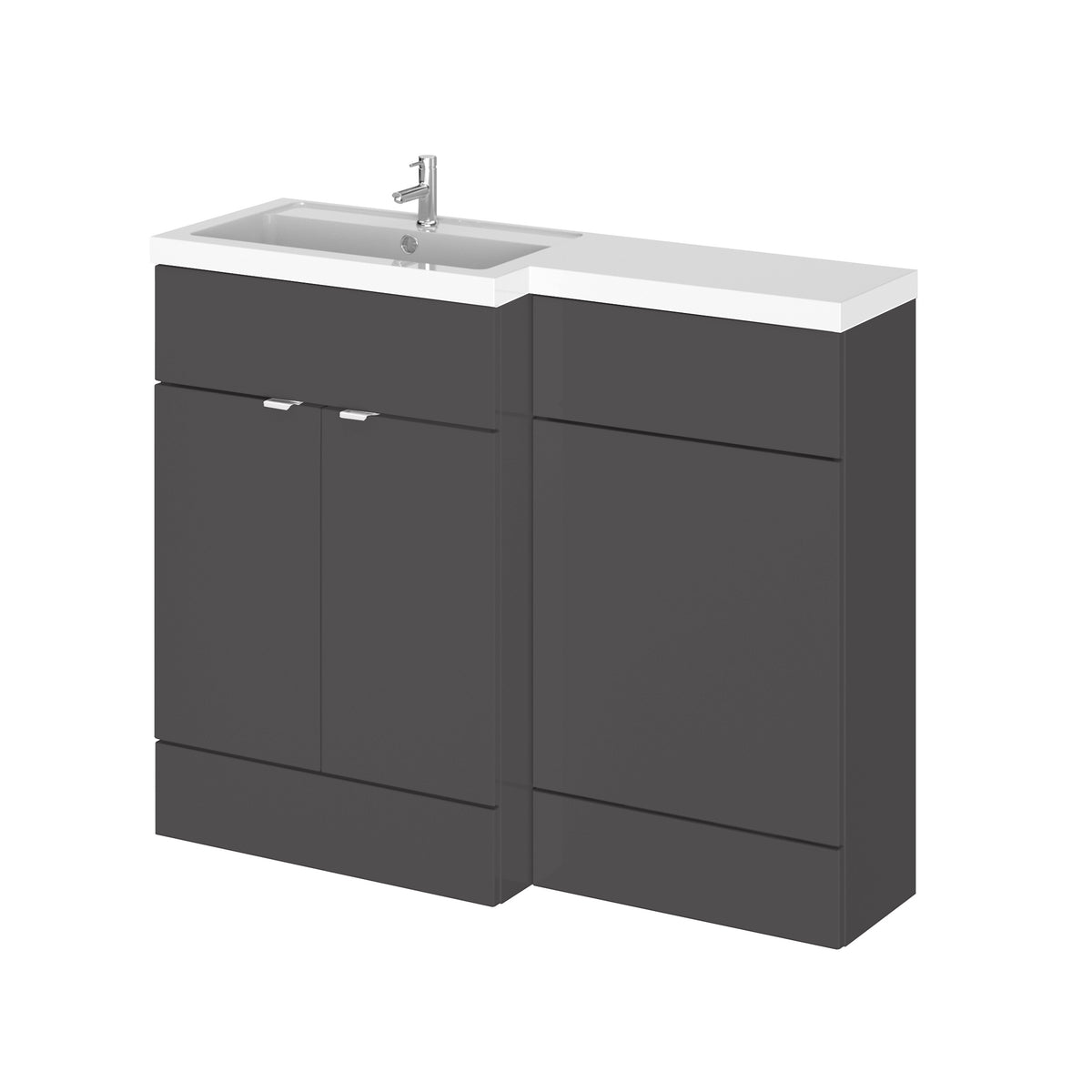 Fairford 1100mm Grey Gloss Left Hand Pack