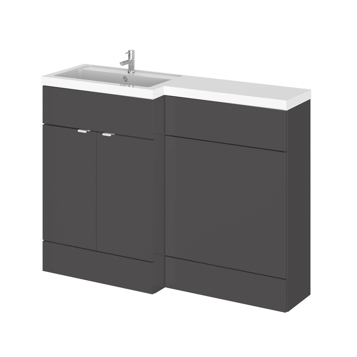 Fairford 1200mm Grey Gloss Left Hand Pack