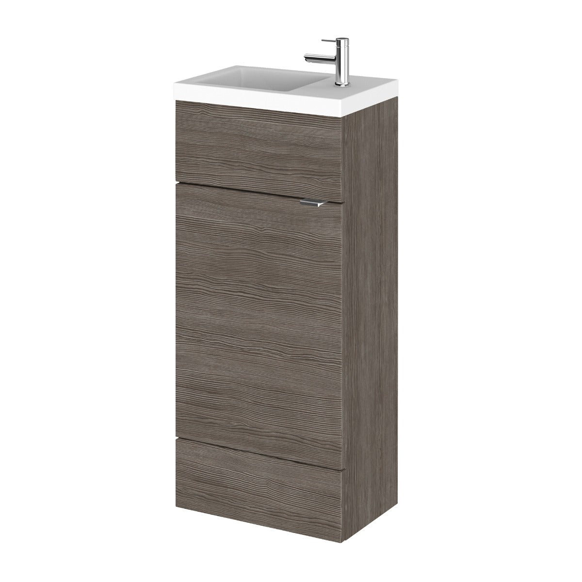 Fairford Union 400mm Slimline Grey Woodgrain Vanity Unit