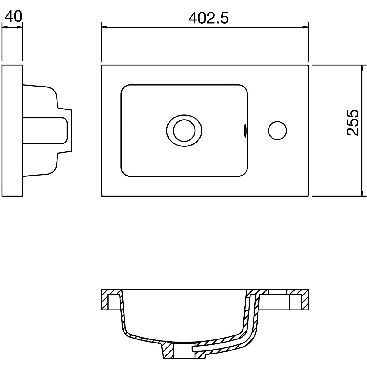 Fairford Union 400mm Slimline Basin