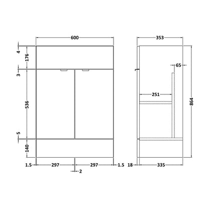 Fairford Union 600mm Full Depth Drift Wood Vanity Unit