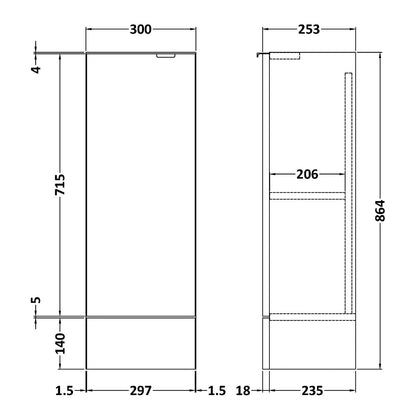 Fairford Union 300mm Slimline Drift Wood Base Unit