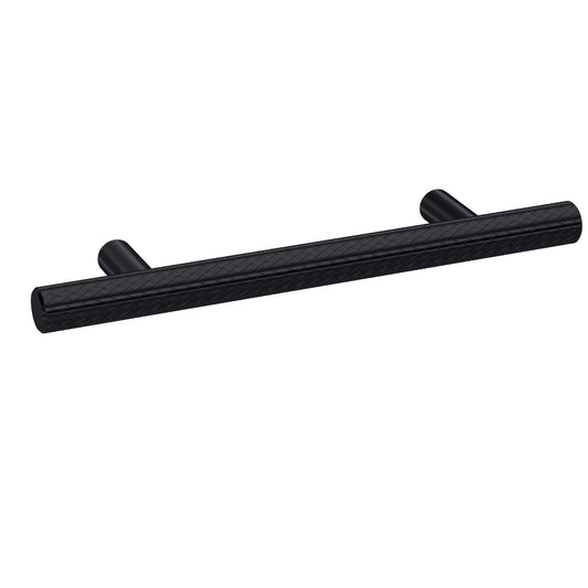 Knurled Bar Handle, Matt Black, 96mm Centres