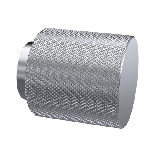 Fairford Knurled Knob Handle, Satin Silver