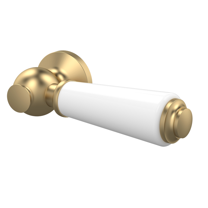 Fairford Brushed Brass Ceramic Handle WC Lever