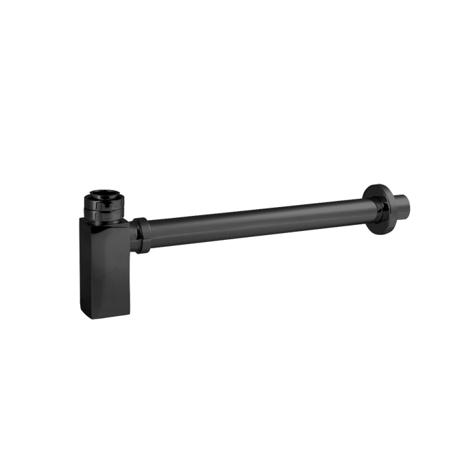 Fairford Matt Black Square Bottle Trap & Extension Tube