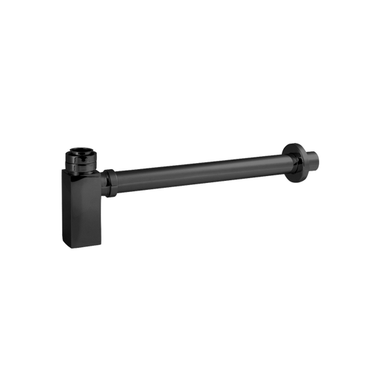 Fairford Matt Black Square Bottle Trap & Extension Tube