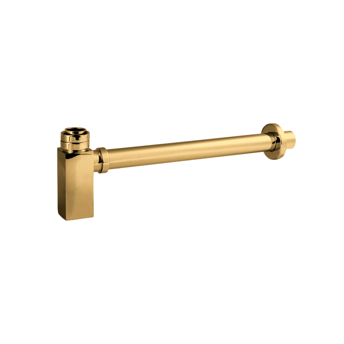 Fairford Brushed Brass Square Bottle Trap & Extension Tube