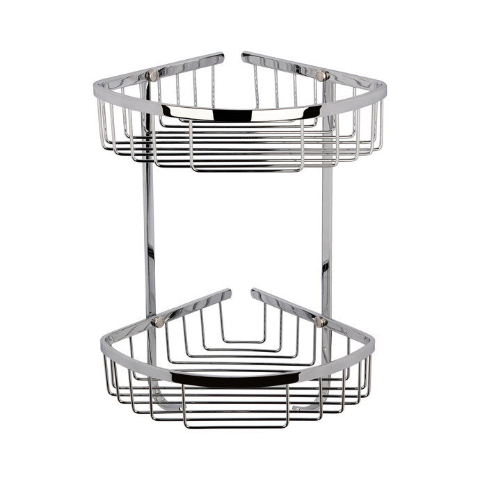 Fairford Chrome Large 2 Tier Corner Basket