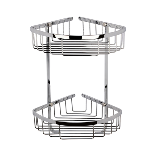 Fairford Chrome Large 2 Tier Corner Basket