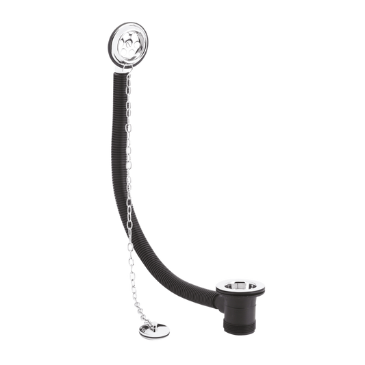 Fairford Chrome Bath Waste & Overflow, 500mm, 22mm Pipe