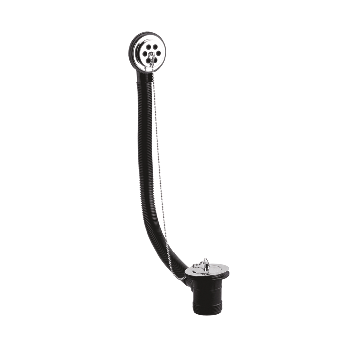 Fairford Chrome Bath Waste & Overflow, 500mm, 23mm Pipe