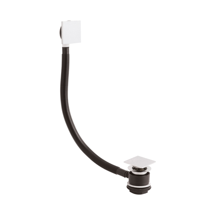 Fairford Chrome Square Push Button Bath Waste & Overflow