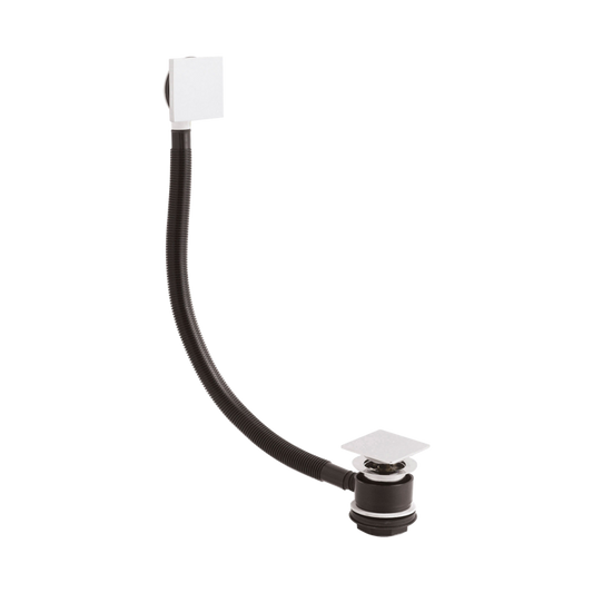 Fairford Chrome Square Push Button Bath Waste & Overflow