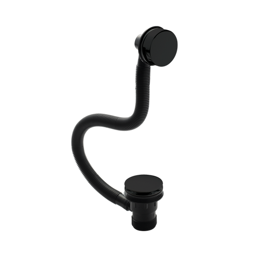 Fairford Matt Black Click Clack Bath Waste, Easyclean Grid