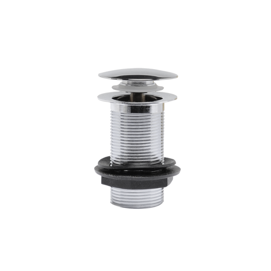 Fairford Chrome Push Button Basin Waste, Unslotted