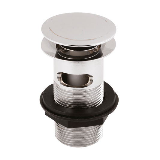 Fairford Chrome Push Button Basin Waste, Round