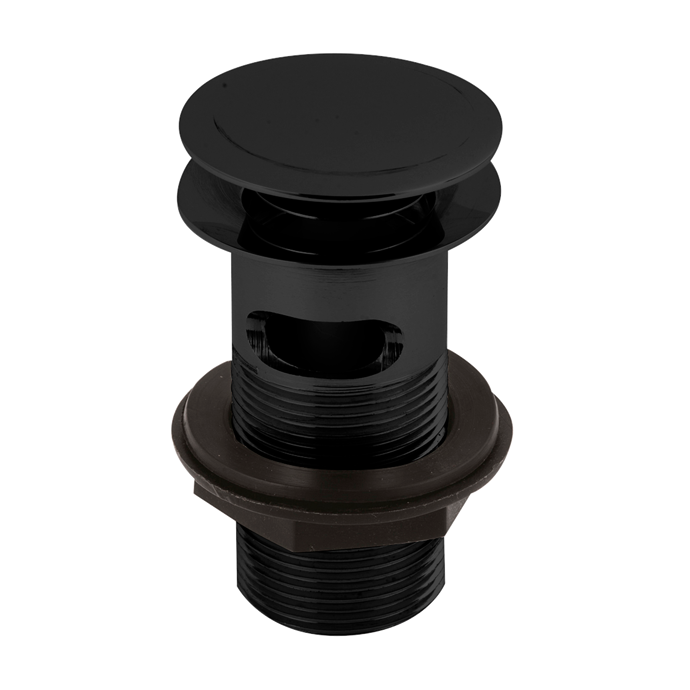 Fairford Matt Black Push Button Basin Waste, Round