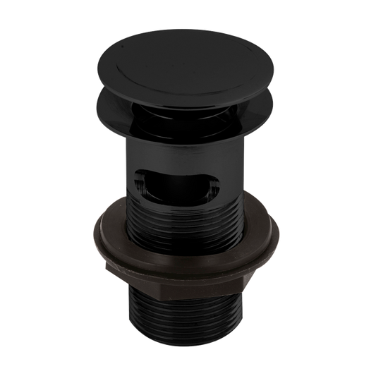 Fairford Matt Black Push Button Basin Waste, Round