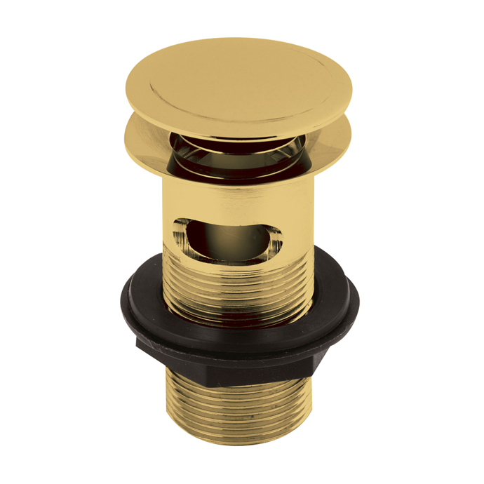 Fairford Brushed Brass Push Button Basin Waste, Round
