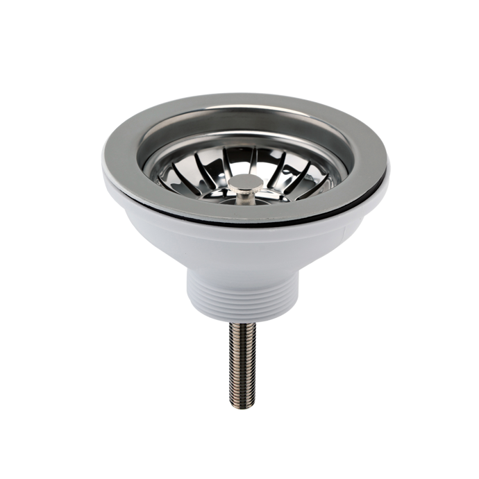 Fairford Brushed Nickel Sink Strainer Waste, Pull Out Basket