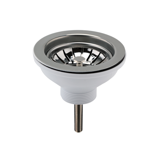 Fairford Brushed Nickel Sink Strainer Waste, Pull Out Basket