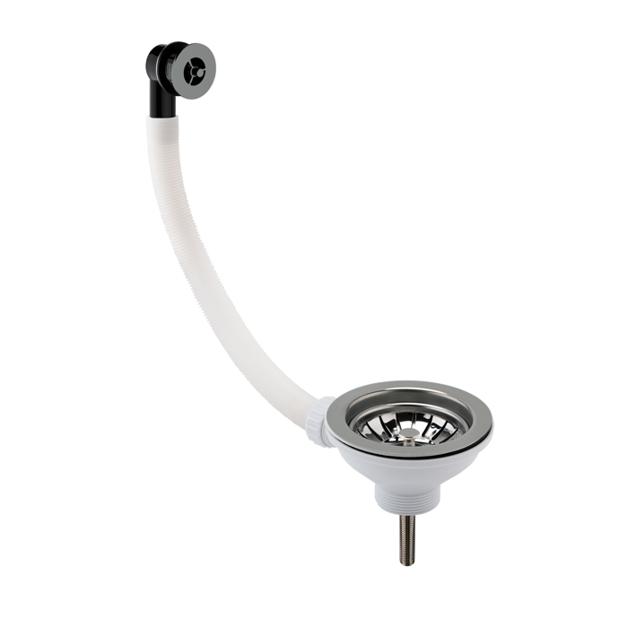 Fairford Brushed Nickel Basket Strainer Waste, Round O/F