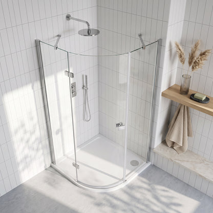 Fairford 8mm Frameless 1200 x 900mm Chrome Offset Quadrant Enclosure