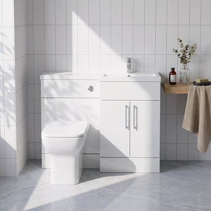 Fairford Union Gloss White 1100mm L Shape Right Hand Combination Pack
