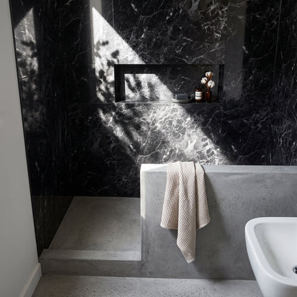 Hydraset Black Marble Gloss 1200 x 2400 Square Edge Wall Panel