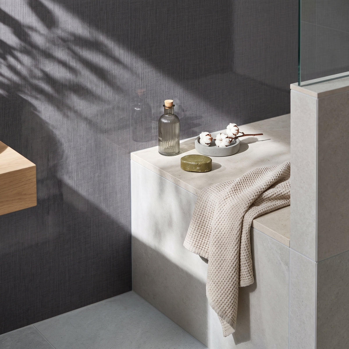 Hydraset Dark Linen Gloss 1200 x 2400 Square Edge Wall Panel
