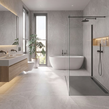 Hydraset Essentials Pietra Grey 2 pack Wall Panels 1000x2400