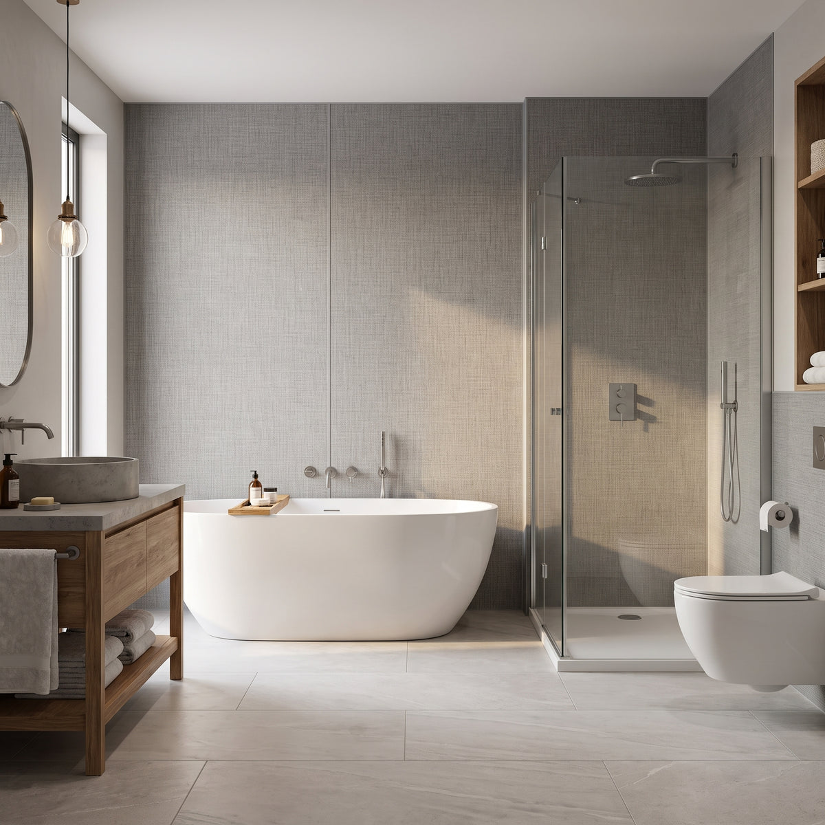 Hydraset Medium Linen Matt 1200 x 2400 Setlock Wall Panel