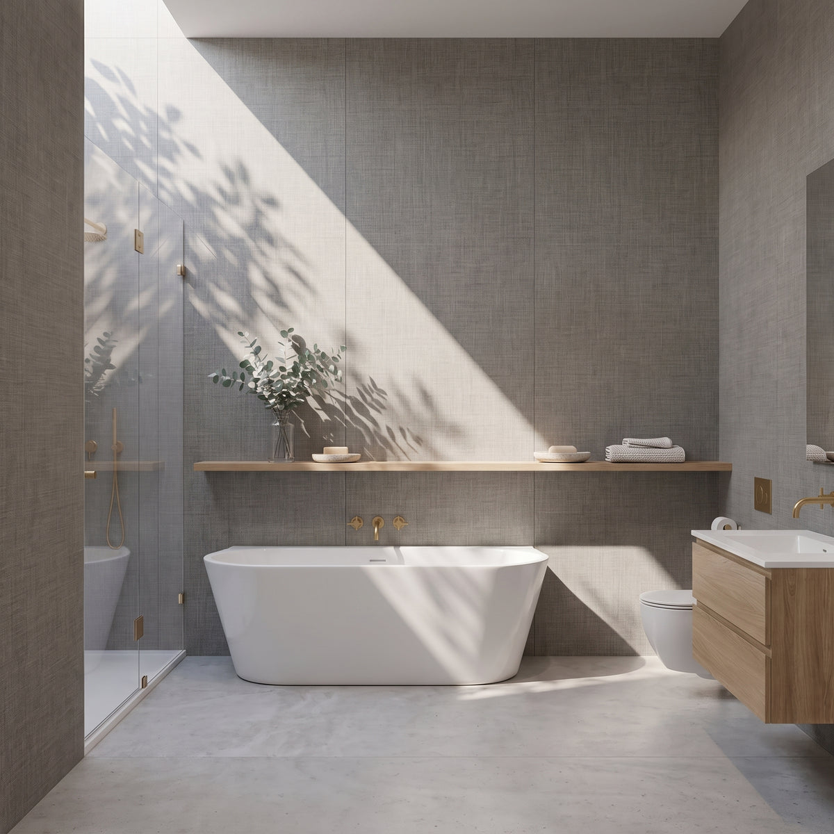 Hydraset Medium Linen Matt 1200 x 2400 Square Edge Wall Panel