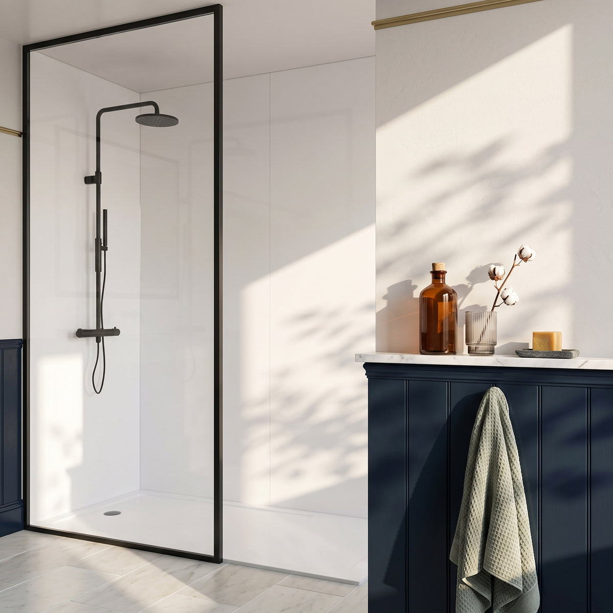 Hydraset Natural White Gloss 1200 x 2400 Square Edge Wall Panel