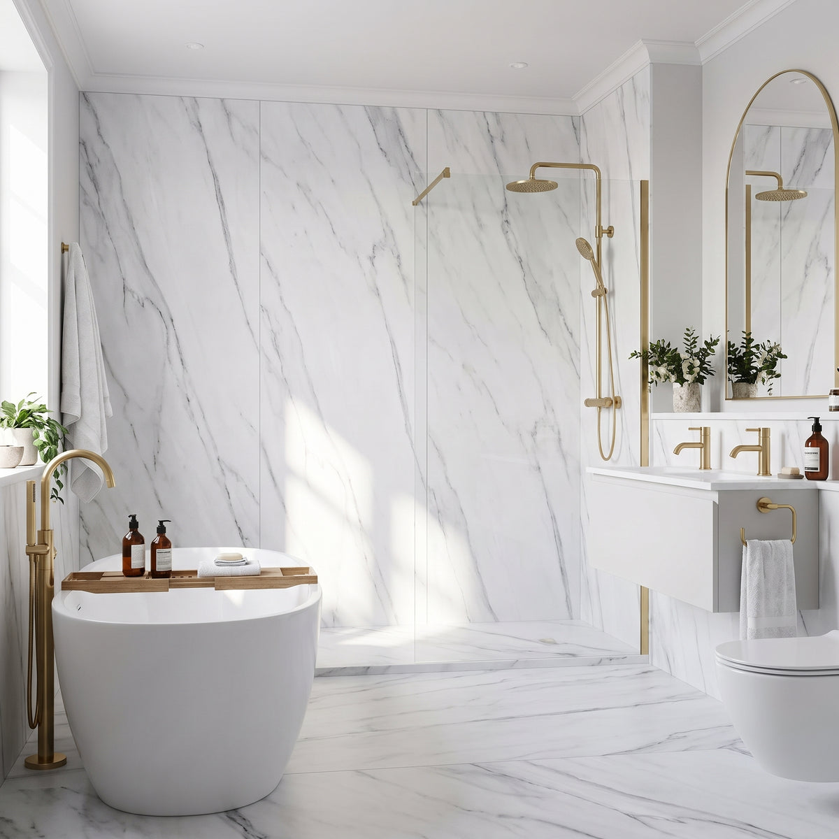 Hydraset Pure Carrara Marble Matt Square Edge 2400x1200mm