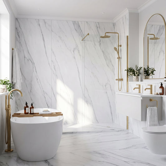 Hydraset Pure Carrara Marble Matt Square Edge 2400x1200mm