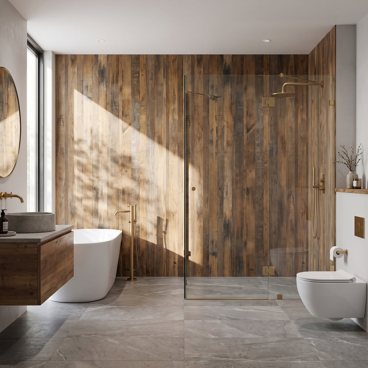 Hydraset Salvaged Plank Elm 1200 x 2400 Square Edge Wall Panel