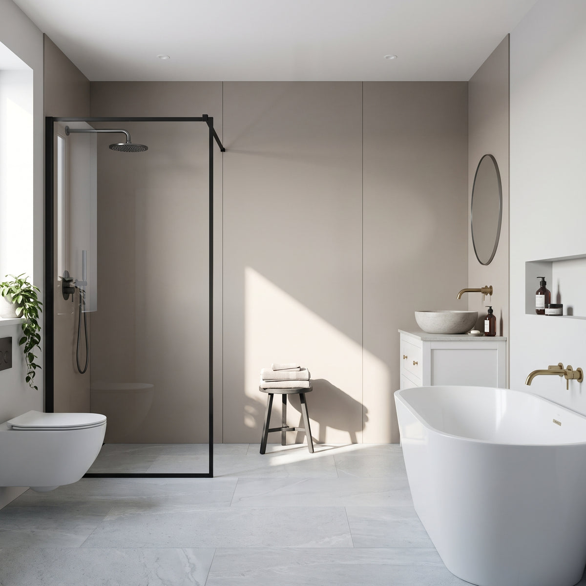 Hydraset Taupe Grey Matt 1200 x 2400 Square Edge Wall Panel