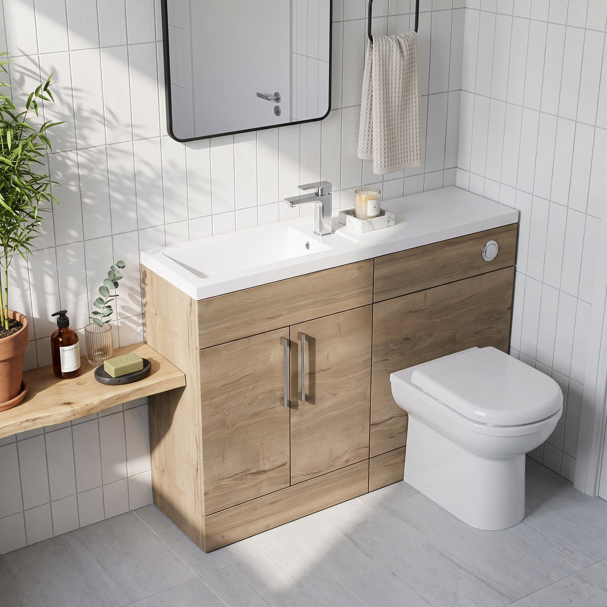 Fairford Union Style Slab Dark Oak 1200mm Slimline Combination Pack