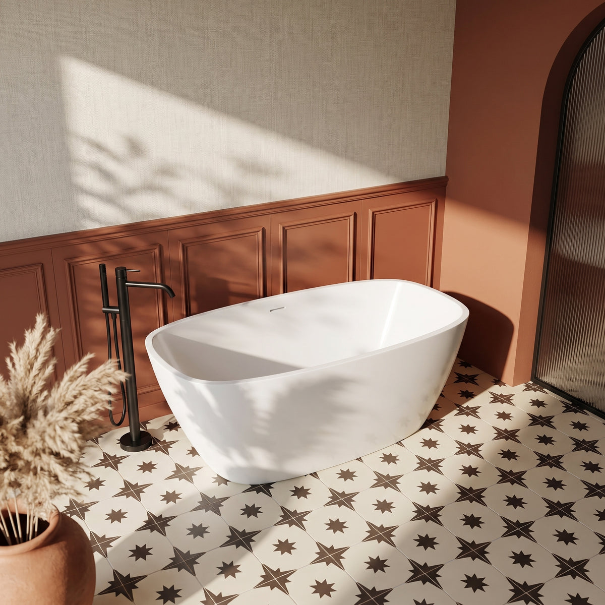 Fairford Vive 1610 x 750 x 530mm Polished Solid Surface Freestanding Bath