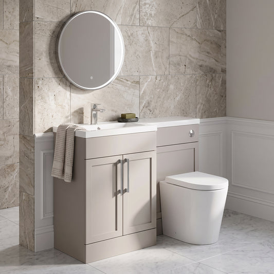 Fairford Union Style Shaker Matt Stone Grey 1100mm L Shape Left Hand Combination Pack