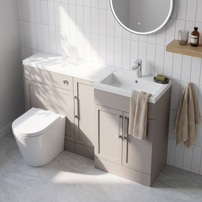 Fairford Union Style Shaker Matt Stone Grey 1500mm L Shape Right Hand Combination Pack