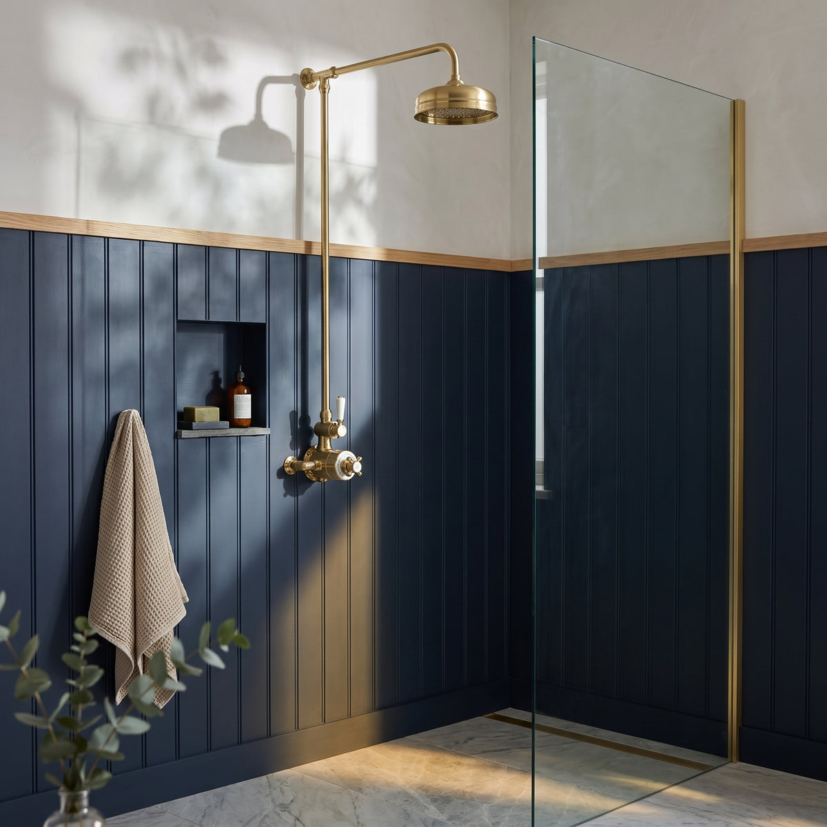 Fairford Winchester Pro Brushed Brass Single Outlet Shower Kit