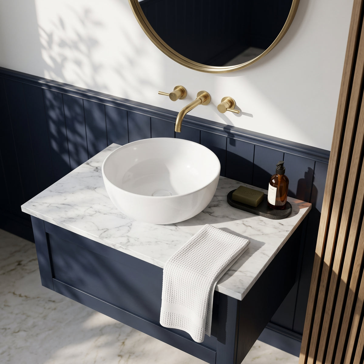 Fairford Carrera Marble Laminate Worktop 600 x 390 x 22mm